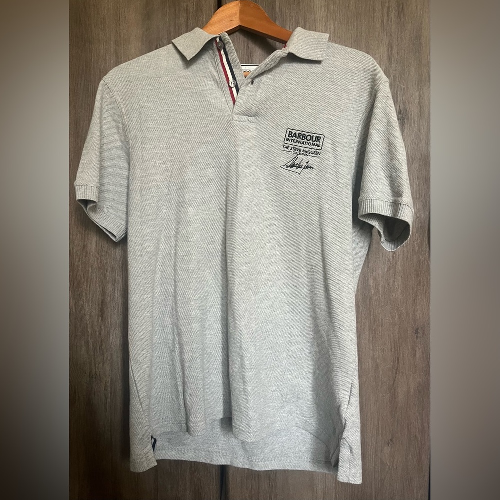 Barbour International The Steve McQueen collection grey men’s polo
